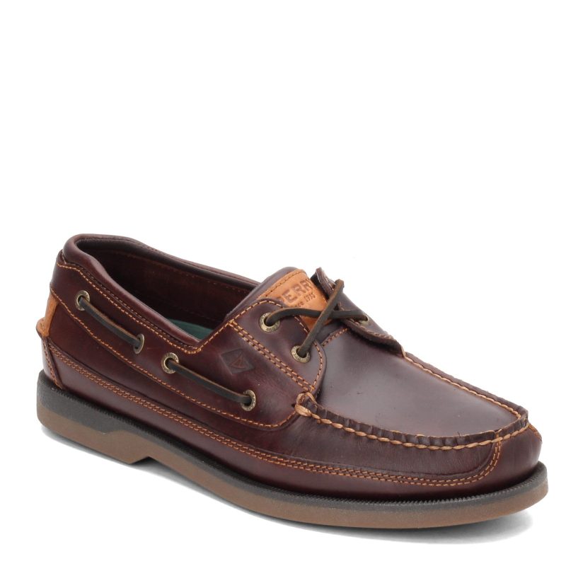 0764027 Mens Sperry Mako 2 Eye Boat Shoe Brown Red