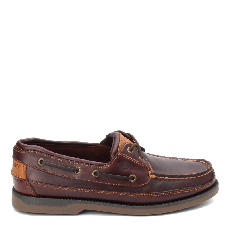 0764027 Mens Sperry Mako 2 Eye Boat Shoe Brown Red 1