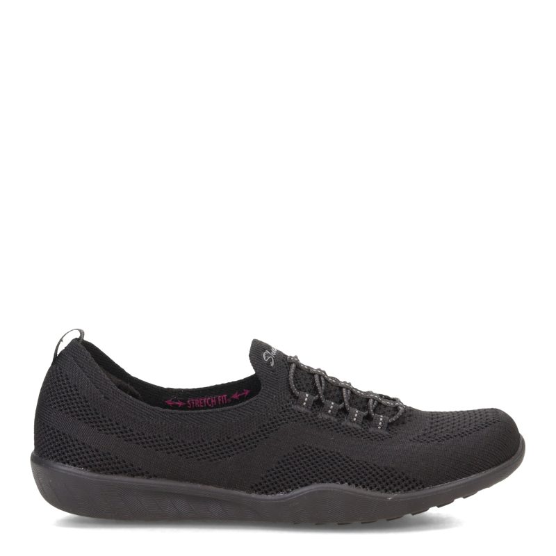 100033W BBK Womens Skechers Newbury St Every Angle Sneaker Wide Width Black 1 829e018e cb27 4493 83b7 828c8c3f74bd