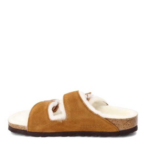 1001 135 N Womens Birkenstock Arizona Shearling Lined Sandal Narrow Width Mink 3