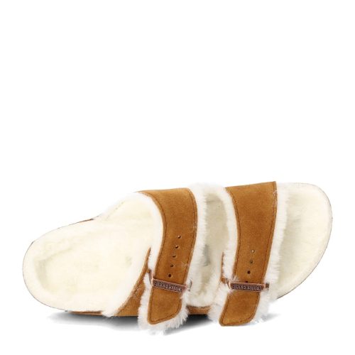 1001 135 N Womens Birkenstock Arizona Shearling Lined Sandal Narrow Width Mink 5