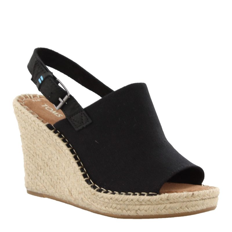 10013451 Womens Toms Monica Wedge Espadrille Black