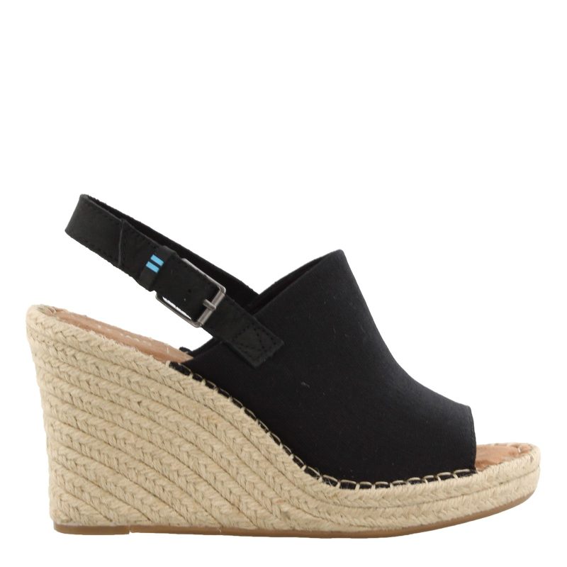 10013451 Womens Toms Monica Wedge Espadrille Black 1