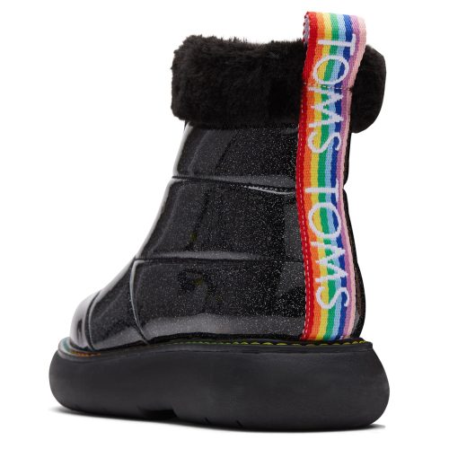 10018678 Womens Toms Mallow Puffer Cuff Boot Black Rainbow 3