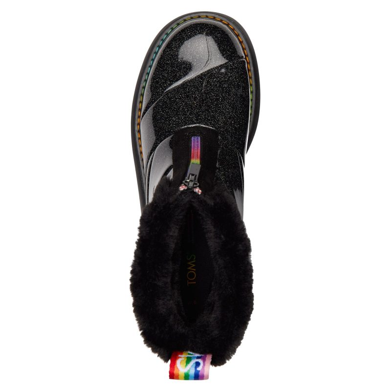 10018678 Womens Toms Mallow Puffer Cuff Boot Black Rainbow 4