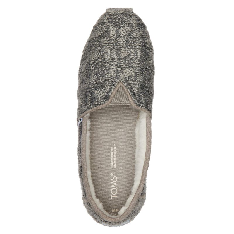 10018878 Womens Toms Alpargata Faux Fur Lined Slip On Cement 4