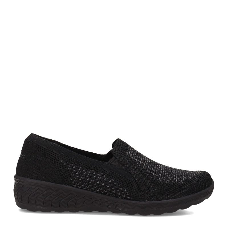 100454 BBK Womens Skechers Relaxed Fit Up Lifted New Rules Slip On Black 1