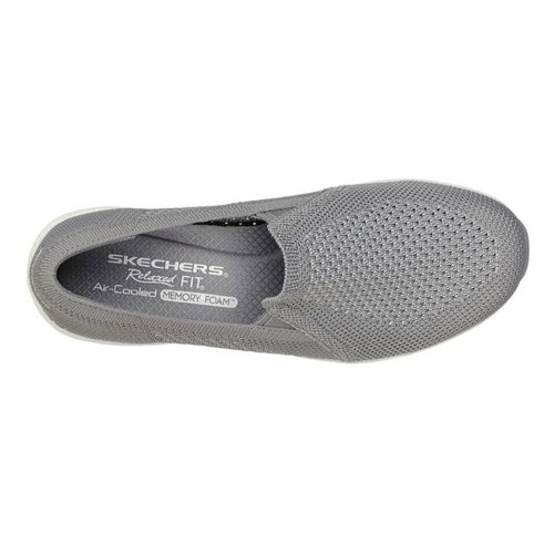 100454 GRY Womens Skechers Relaxed Fit Up Lifted New Rules Slip On Grey 3