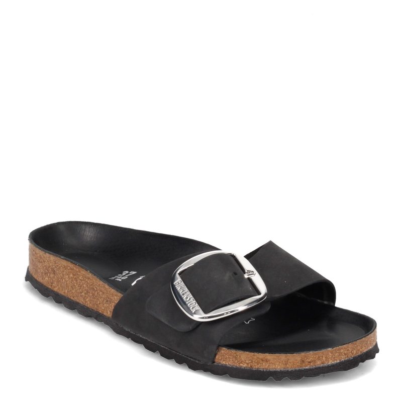 1006523 Womens Birkenstock Madrid Big Buckle Sandal Black e50bfa60 7f2a 4c7e 8db7 c9098849f2b1