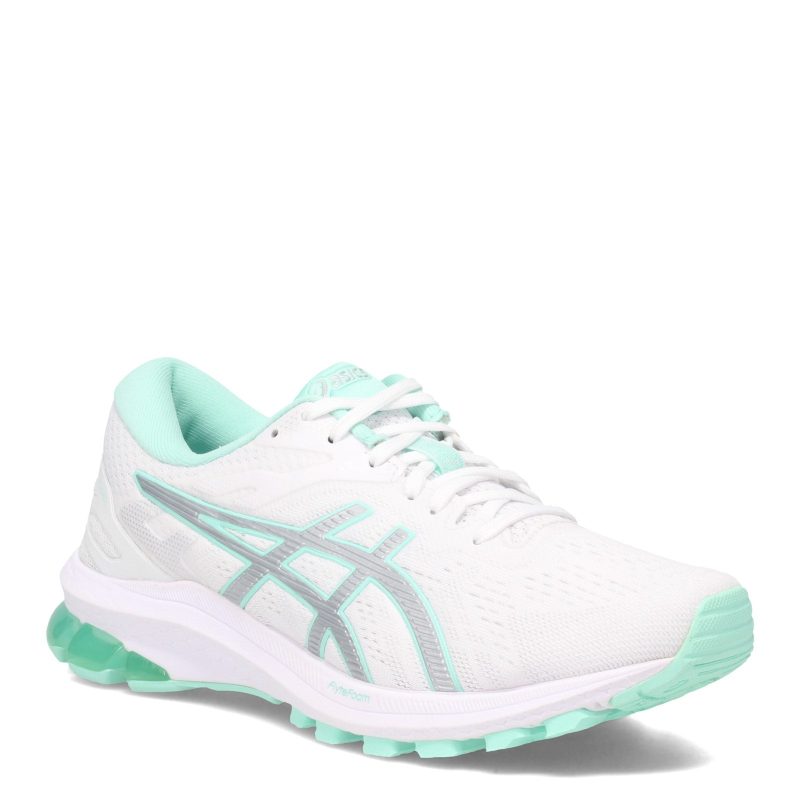 1012 A878101 Womens Asics Gt 1000 10 Running Shoe White Silver