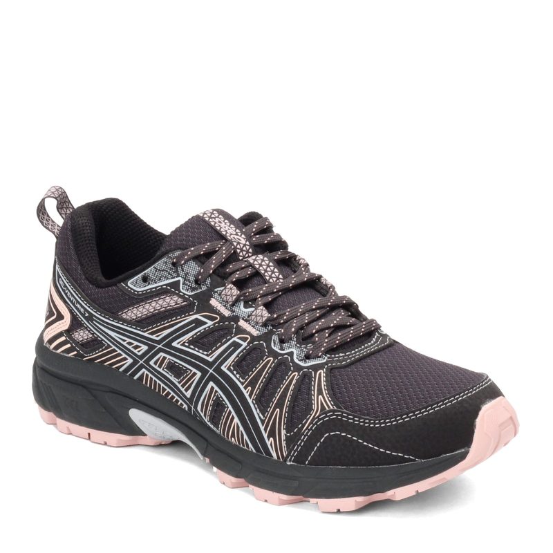 1012 A983 021 Womens Asics Gel Venture 7 Trail Running Shoe Black Grey Pink