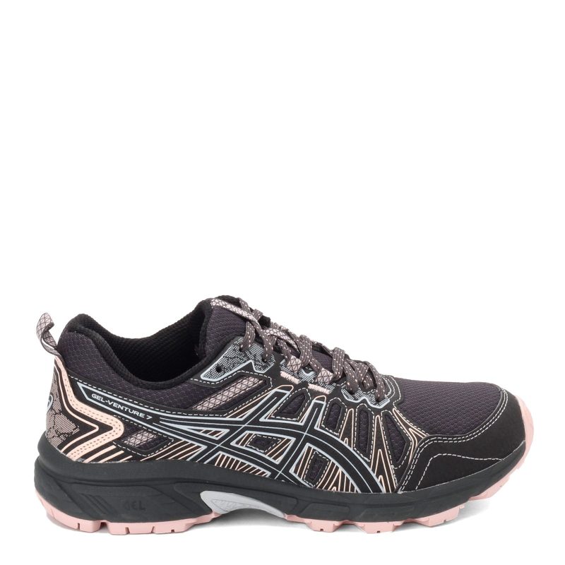 1012 A983 021 Womens Asics Gel Venture 7 Trail Running Shoe Black Grey Pink 1