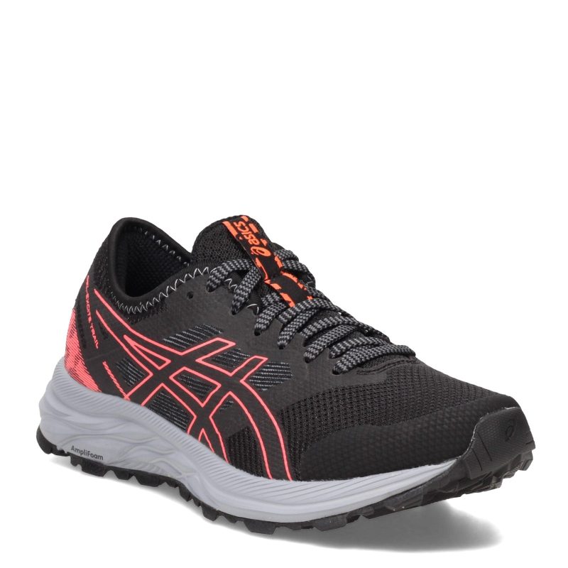 1012 B051001 Womens Asics Gel Excite Trail Running Shoe Black Coral