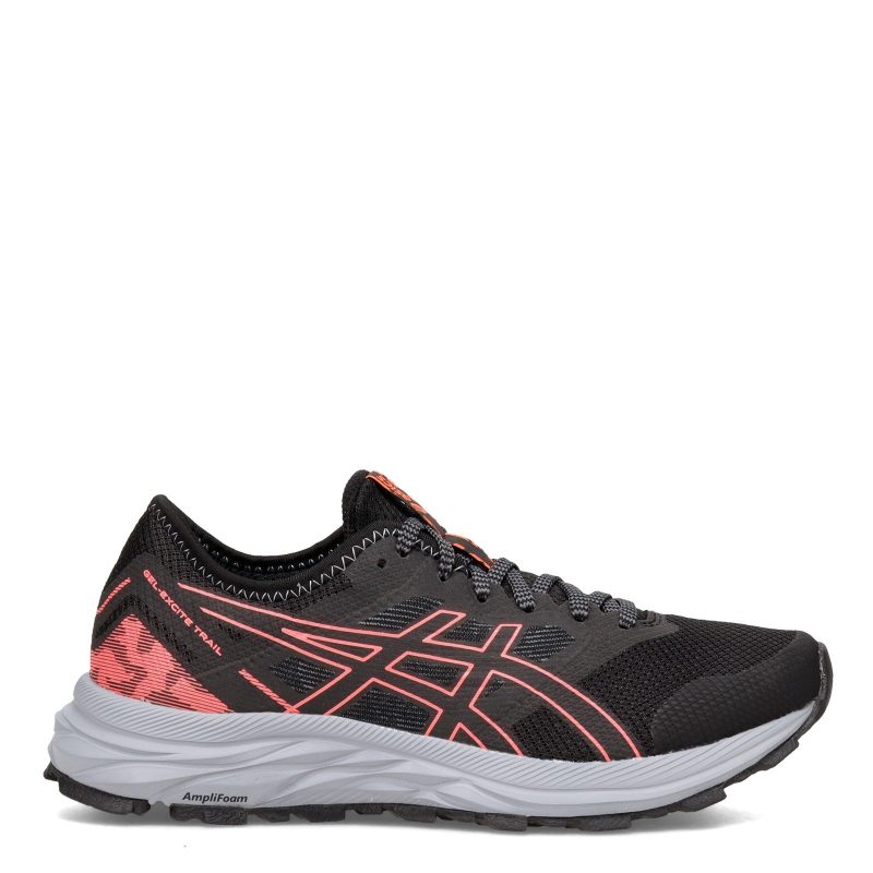 1012 B051001 Womens Asics Gel Excite Trail Running Shoe Black Coral 1