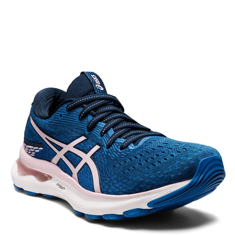 1012B201400 Womens Asics Gel Nimbus 24 Running Shoe Blue Pink