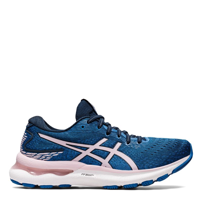 1012B201400 Womens Asics Gel Nimbus 24 Running Shoe Blue Pink 1