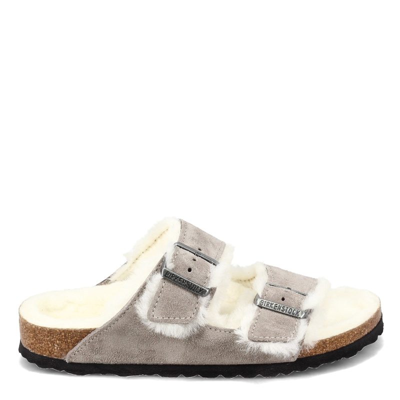 1017 403 N Womens Birkenstock Arizona Shearling Lined Sandal Narrow Width Stone 1 9bac090b 368b 4ed4 8d6f 14e6d2517c1f