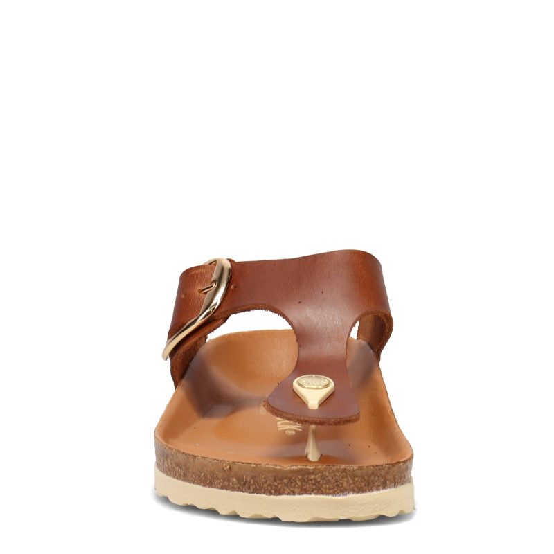 1018745 R Womens Birkenstock Gizeh Big Buckle Sandal Regular Width Cognac 2