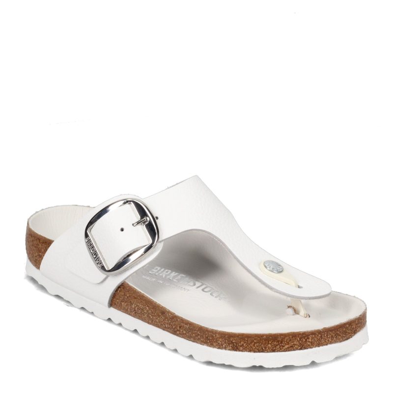 1018885 R Womens Birkenstock Gizeh Big Buckle Sandal Regular Width White