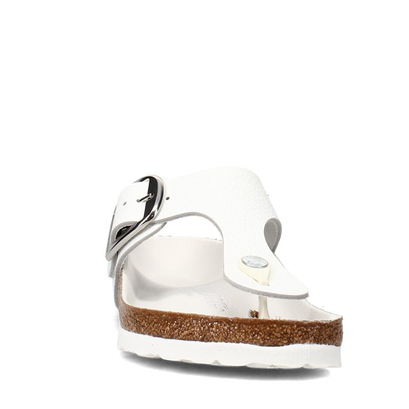 1018885 R Womens Birkenstock Gizeh Big Buckle Sandal Regular Width White 2