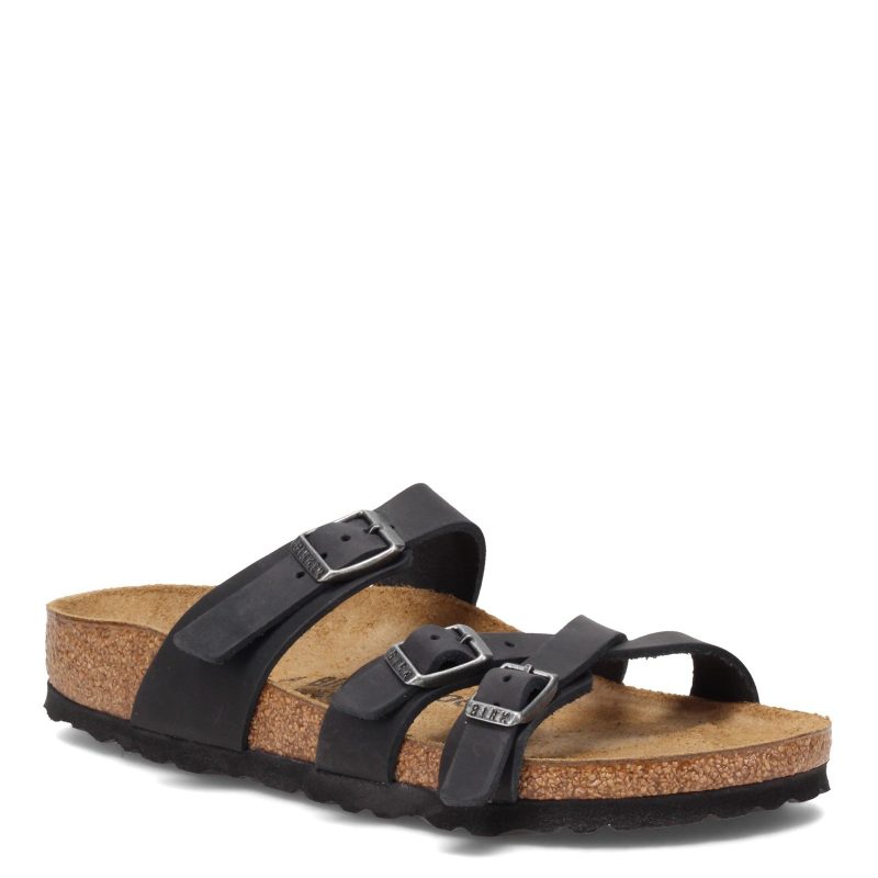 1021 203 N Womens Birkenstock Franca Sandal Narrow Width Black Oiled Leather