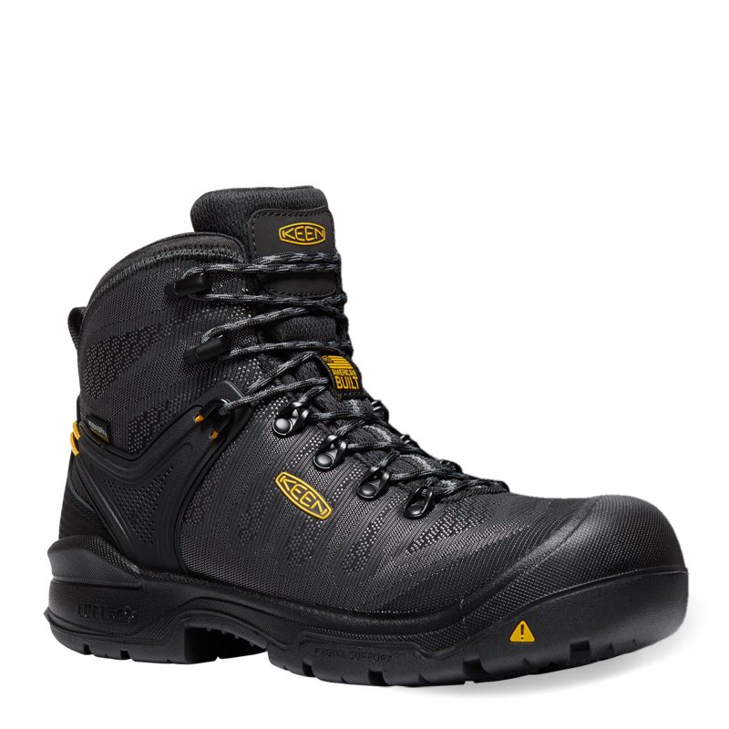 1025692 Mens Keen Utility Dearborn 6in Waterproof Comp Toe Work Boot Black Steel Grey