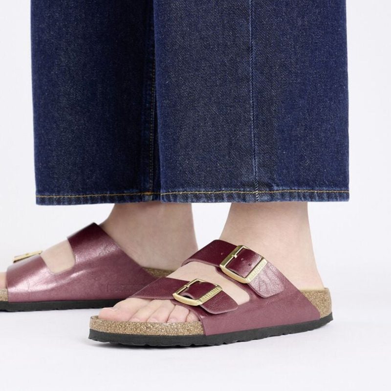 1028 638 N Womens Birkenstock Arizona Birko Flor Sandals Narrow Fit Berry Crush 3