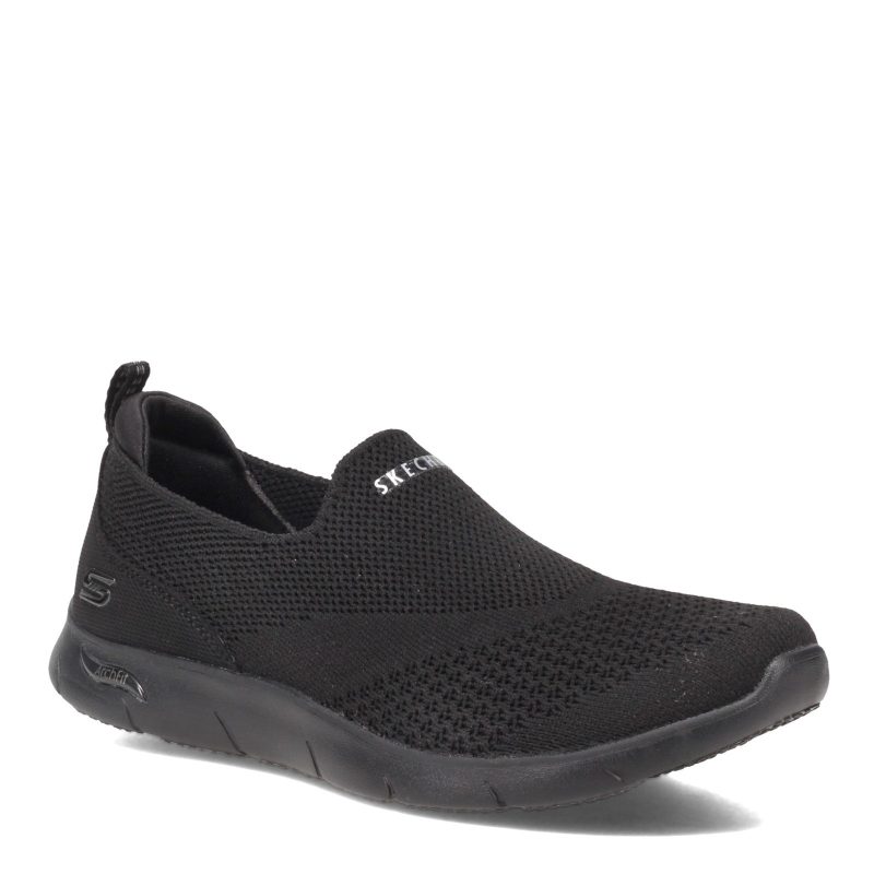 104164 Bbk Womens Skechers Arch Fit Refine Dont Go Slip On Black