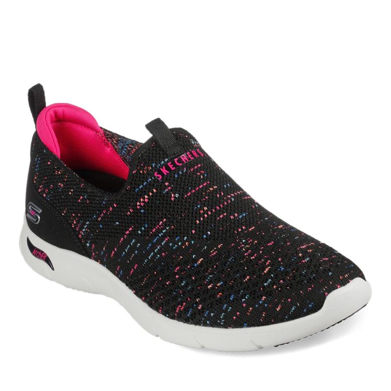 104277 BKMT Womens Skechers Arch Fit Refine All Heart Slip On Black Multi