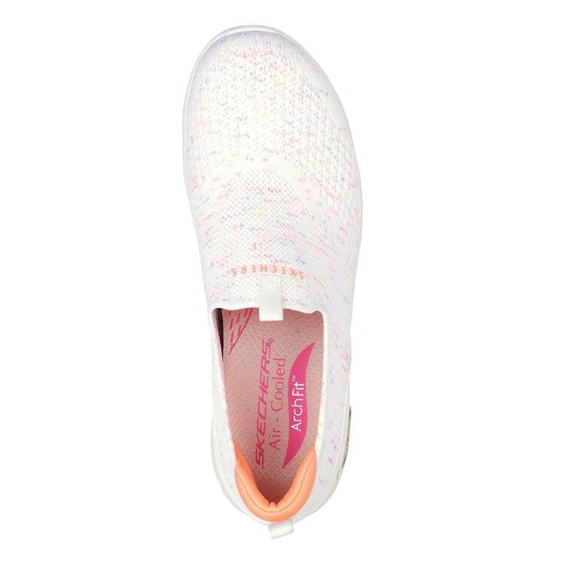 104277 WMLT Womens Skechers Arch Fit Refine All Heart Slip On White Multi 3