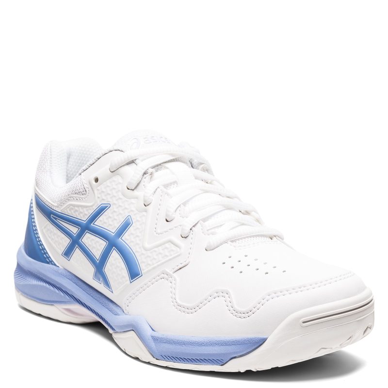 1042A167102 Womens Asics Gel Dedicate 7 Tennis Shoe White Cornflower Blu