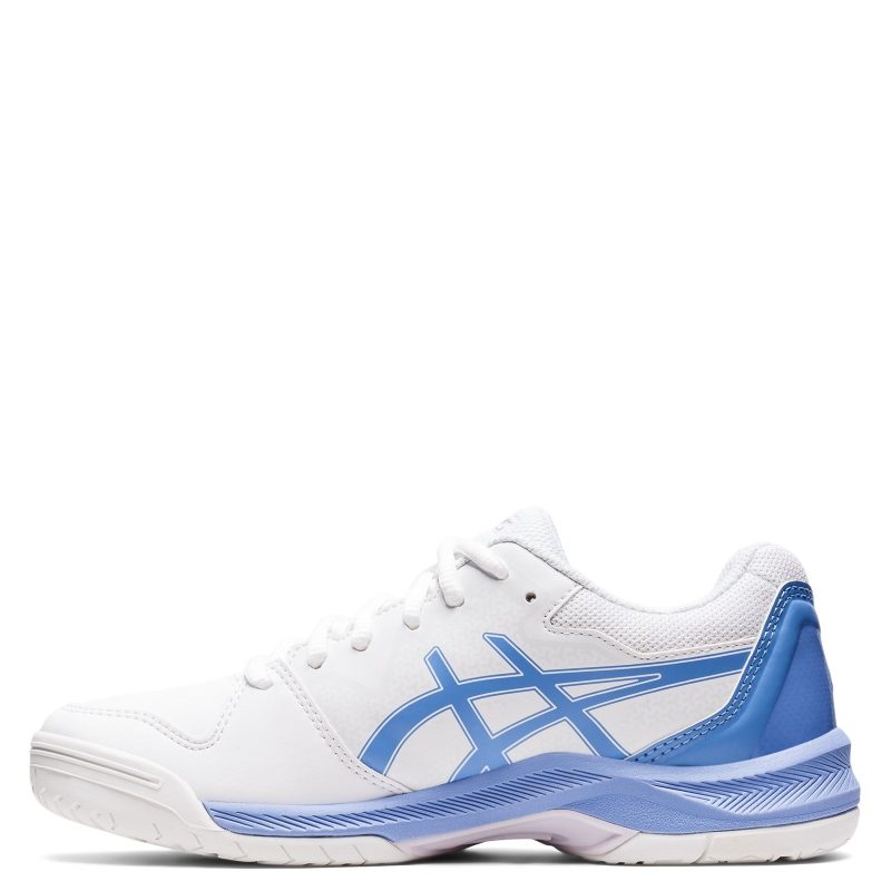 1042A167102 Womens Asics Gel Dedicate 7 Tennis Shoe White Cornflower Blu 2