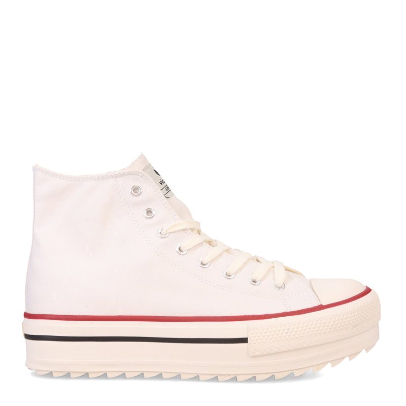 1061121 BLANCO Womens Victoria Tribu Doble Lona Sneaker Blanco 1