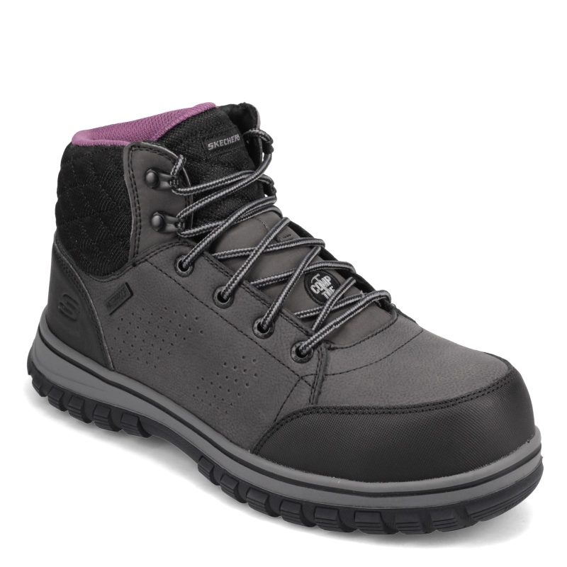 108004 Blk Womens Skechers Mc Coll Comp Toe Work Boot Black