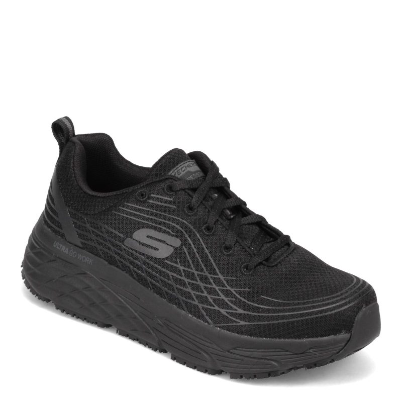 108016 Blk Womens Skechers Max Cushioning Elite Sr Work Shoe Black