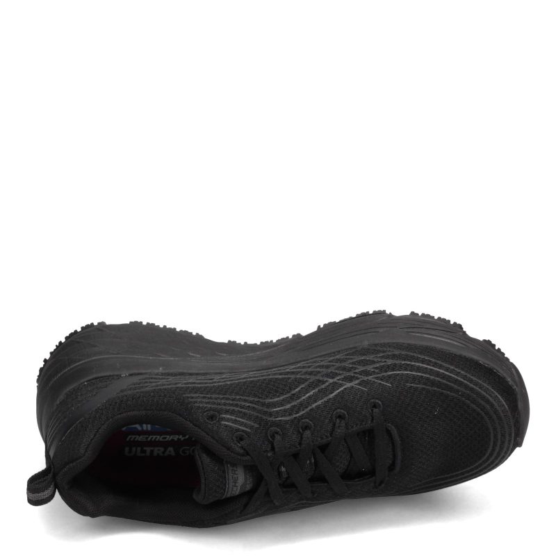 108016 Blk Womens Skechers Max Cushioning Elite Sr Work Shoe Black 5