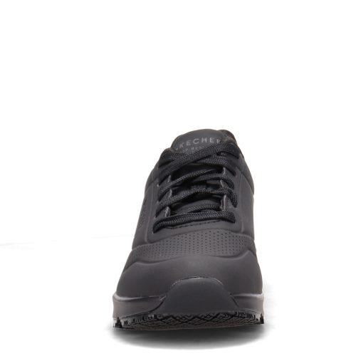 108021 Blk Womens Skechers Relaxed Fit Uno Sr Work Shoe Black 2