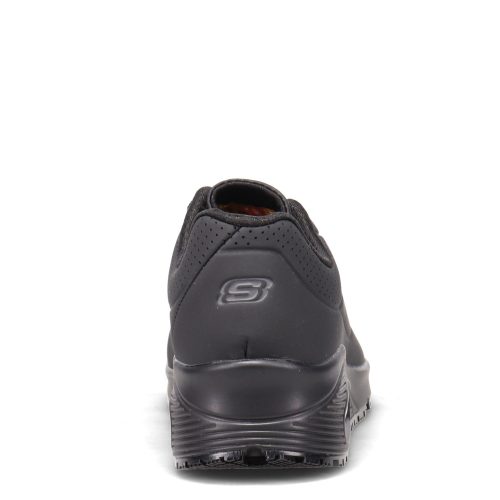 108021 Blk Womens Skechers Relaxed Fit Uno Sr Work Shoe Black 4