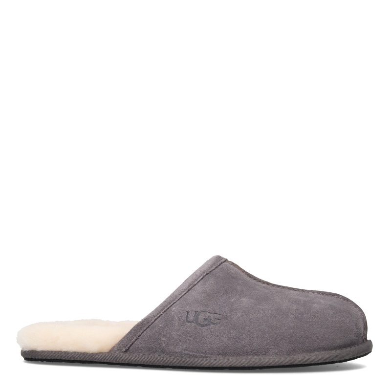 1101111 Dgry Mens Ugg Scuff Slipper Dark Grey 1