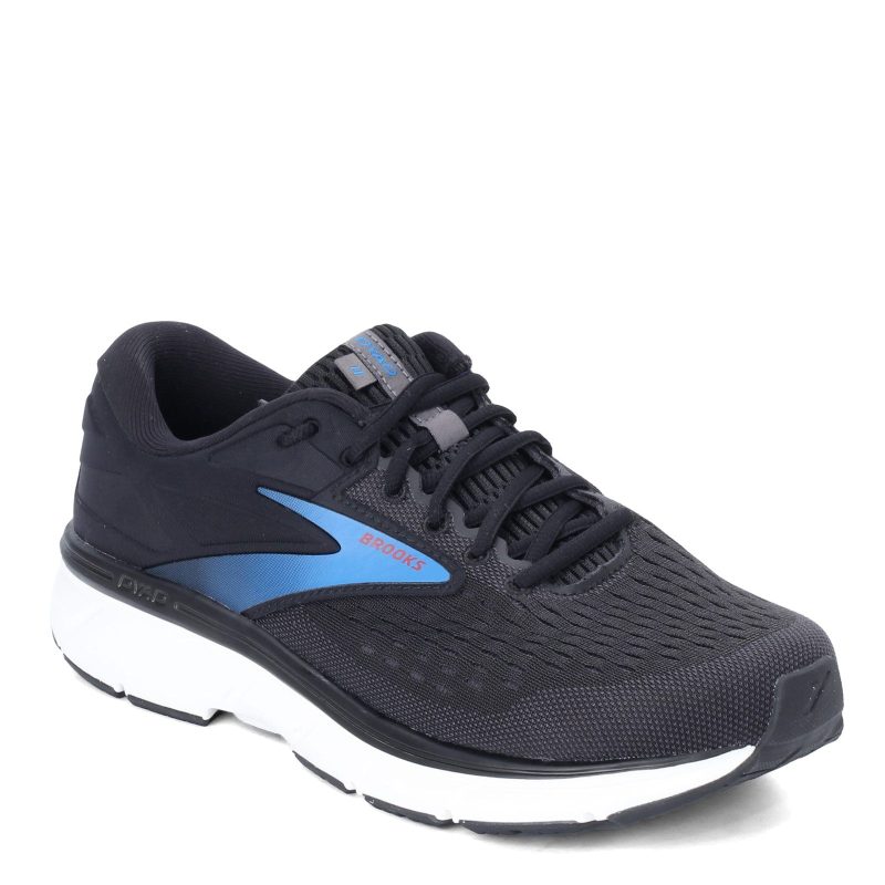 110323 2 E 064 Mens Brooks Dyad 11 Running Shoe Wide Width Black Blue