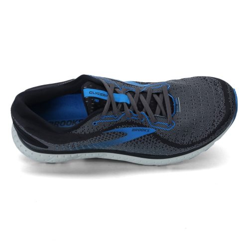 110329 2 E 064 Mens Brooks Glycerin 18 Running Shoe Wide Width Black Blue 5