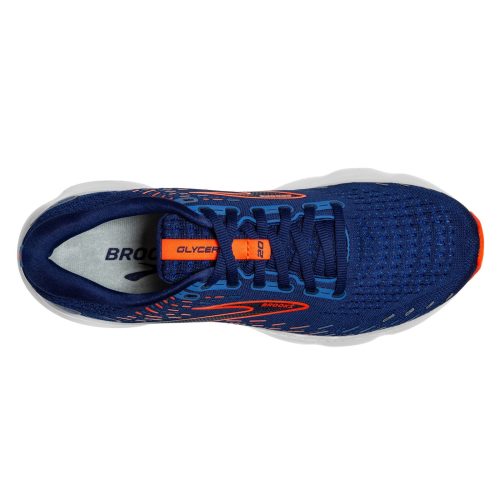 110382 1D 444 Mens Brooks Glycerin 20 Running Shoe Blue Orange 4