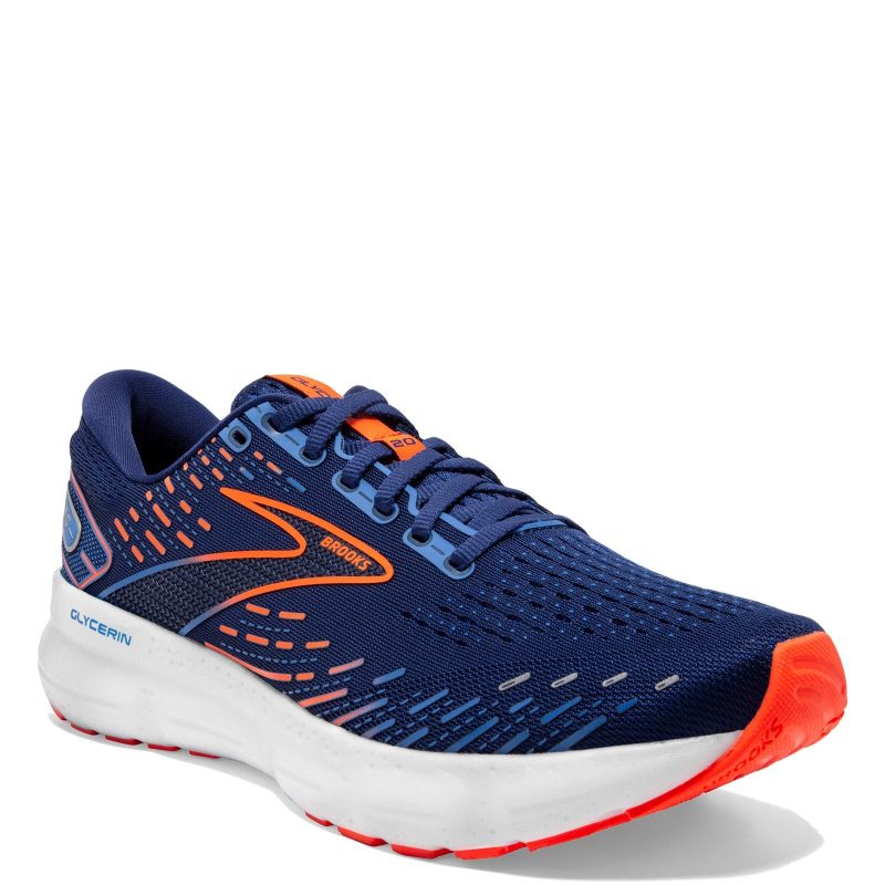 110382 1D 444 Mens Brooks Glycerin 20 Running Shoe Blue Orange 86afc3d5 af21 434d 9701 0296c3dde646