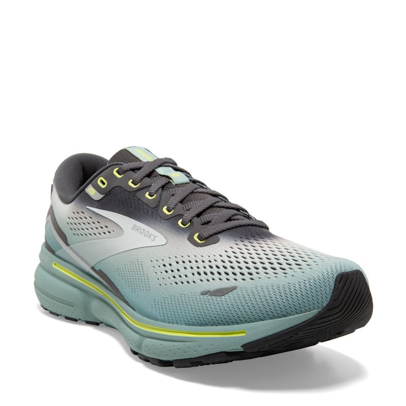 110393 1D 091 Mens Brooks Ghost 15 Running Shoe Grey Oyster Cloud Blue