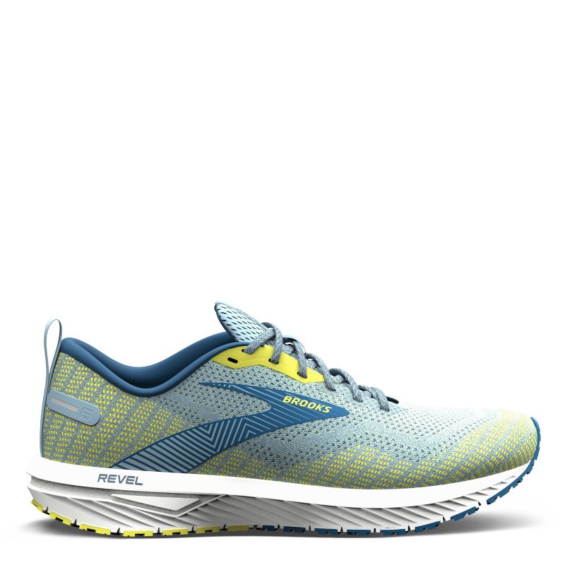 110398 1D 437 Mens Brooks Revel 6 Running Shoe Light Blue Nightlife 1