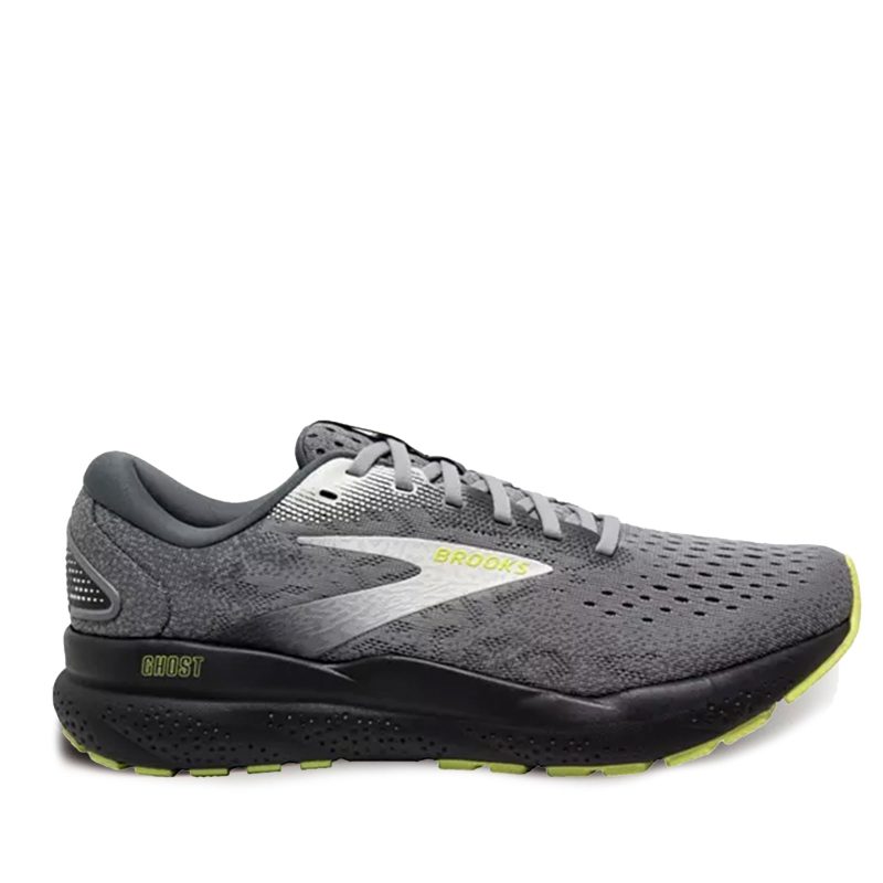 110418 1D 041 Mens Brooks Ghost 16 Running Shoe Primer Grey Lime 1