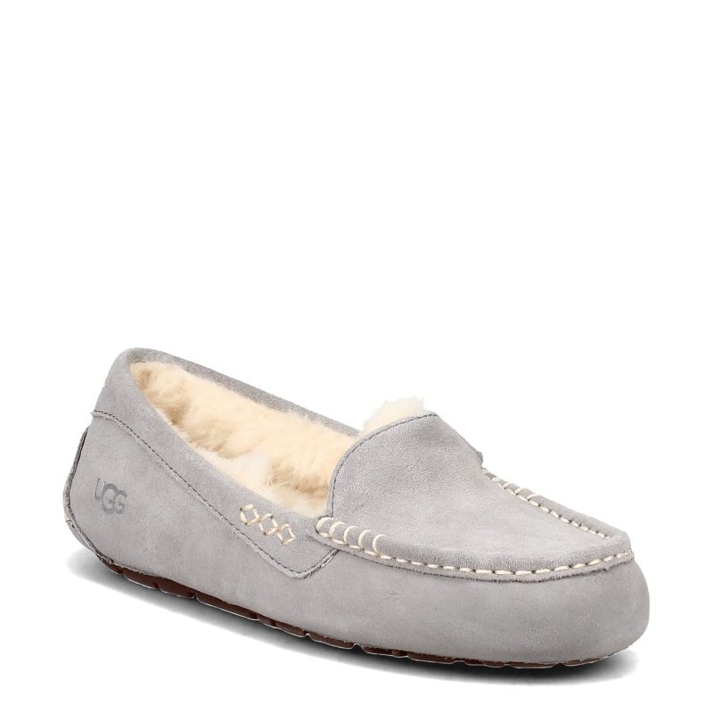 1106878 W Lgry Womens Ugg Ansley Slipper Wide Width Grey