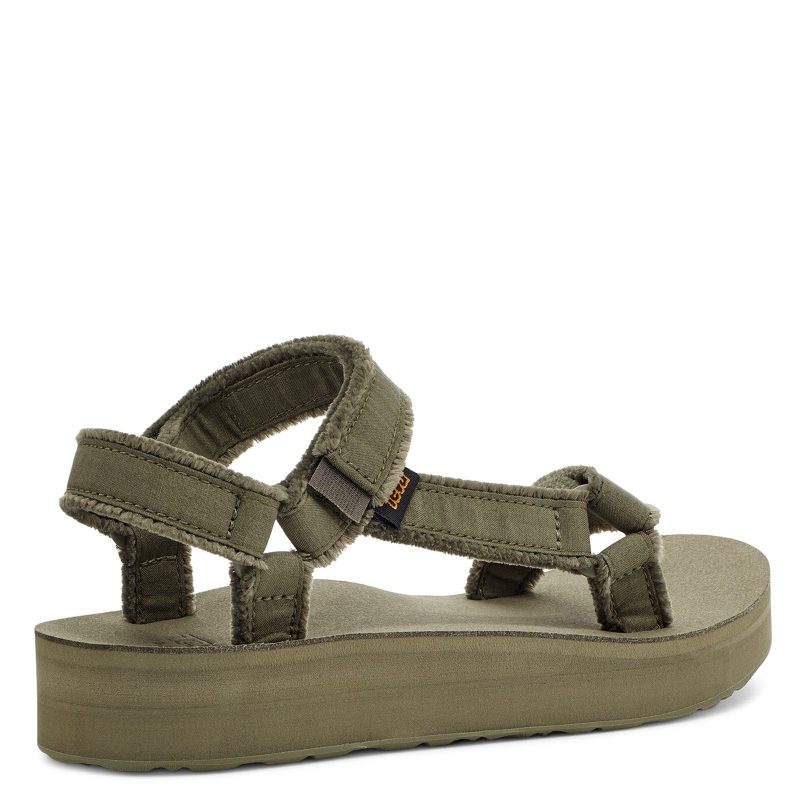 1127570 OLV Womens Teva Midform Universal Sandal Olive Canvas 4