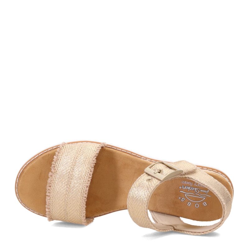 114131 CHMP Womens Skechers Bobs Desert Kiss Gold Crush Sandal Champagne 5