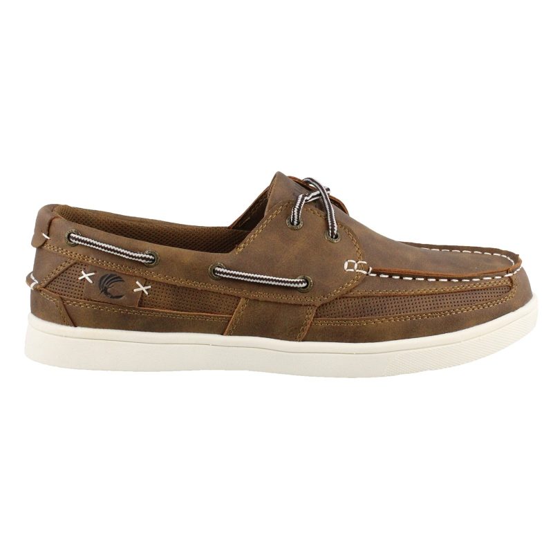 11814 Ltb Mens Island Surf Company Newport Boat Shoes Lt Brown